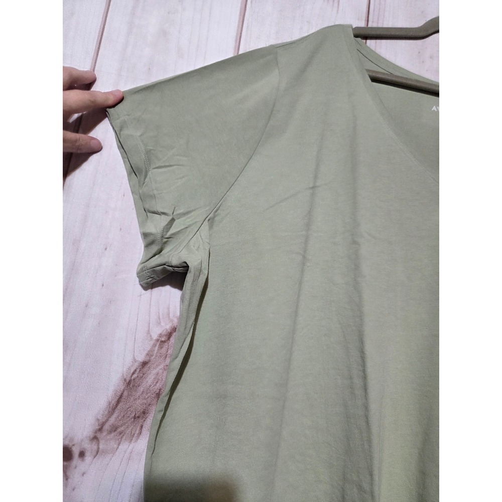 Ava & Viv Womens 4X Sage Green V-Neck Short Sleeve T-Shirt Cotton Blend NWT - Picture 4 of 7